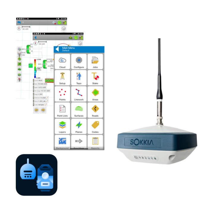 RTK ровер SOKKIA GRX3 (ALLSIG, GSM/UHF/Long-Range Bluetooth) + Topcon Field Mobile