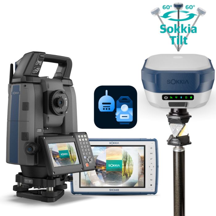 Інтегрована система GNSS GRX5 TILT та роботизованого тахеометра  iX-703
